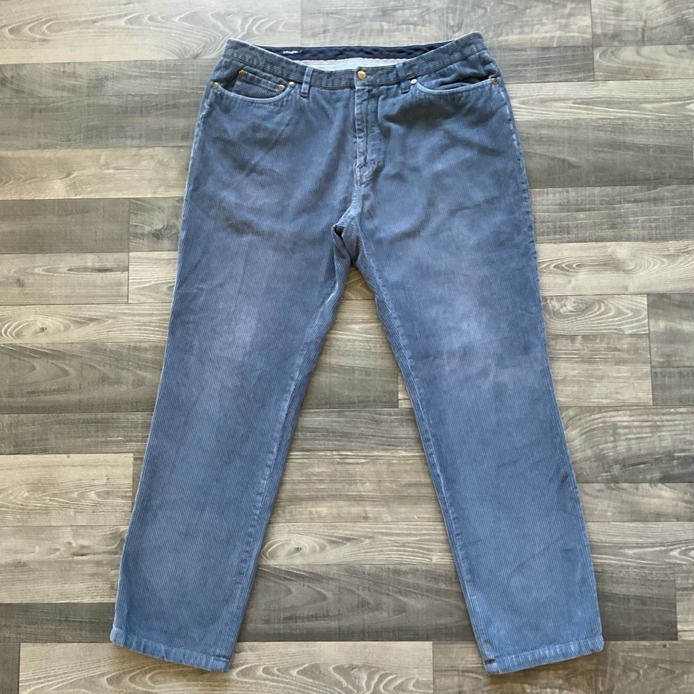 38x32 J McLaughlin Corduroy Pants Men’s Blue Flat Front 5 pocket style Tapered